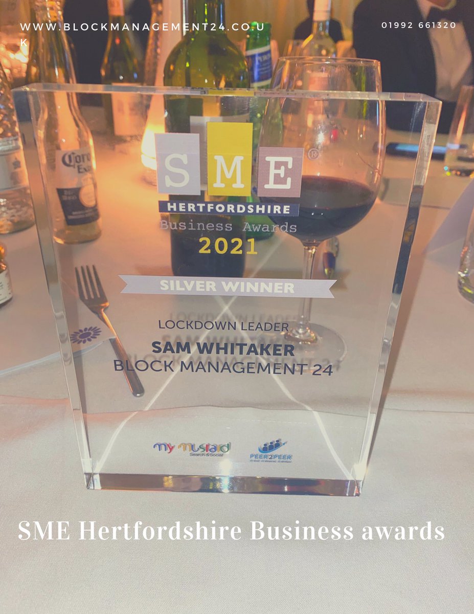 ManageMyBlock24's tweet image. #SMEHERTS awards last night!

Delighted to have picked up an award!