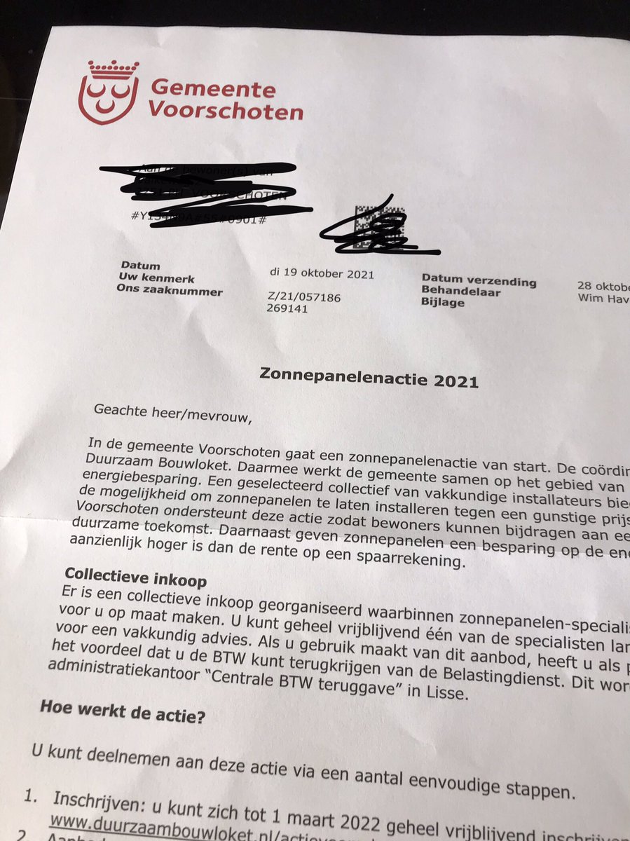 Op naar meer zonnepanelen in <a href="/GemeenteVSN/">Gemeente Voorschoten</a> ! Wij hebben ze al sinds we hier wonen #solarpower #duurzaamheid
