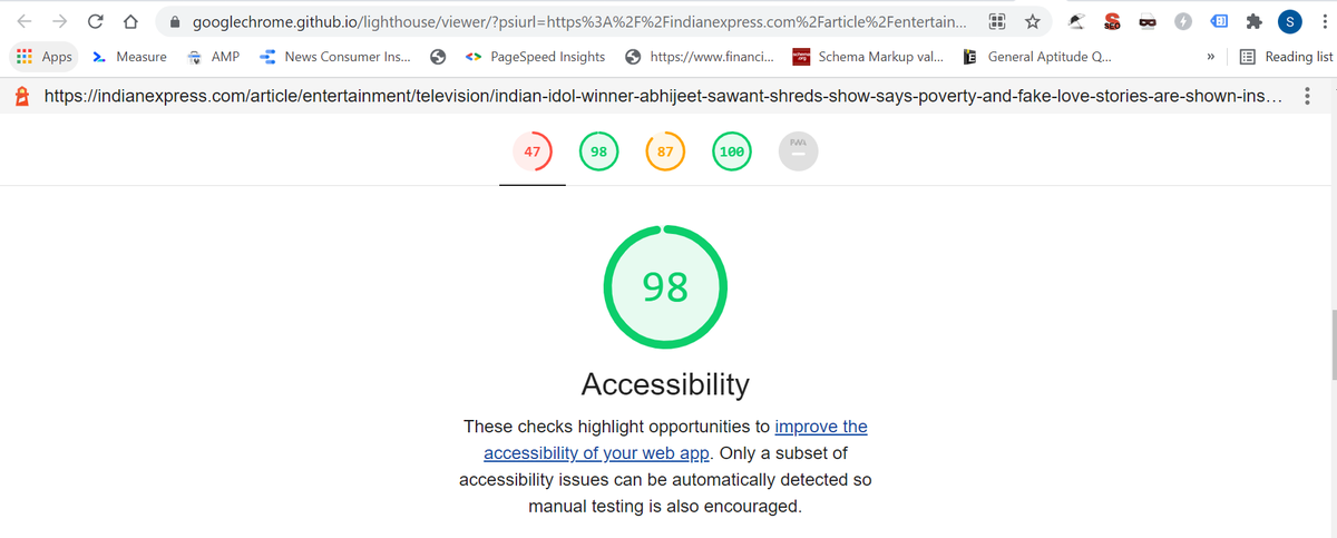 webexpertshalin's tweet photo. Is GSC recommending correct way to resolve Mobile Usability errors?URL Inspection saying "Page is not mobile friendly", while Mobile-Friendly Test of the same page saying "Page is mobile friendly".The accessibility score of page is 98.What's ur take on this? @JohnMu @rustybrick https://t.co/EhTBoCEDPF