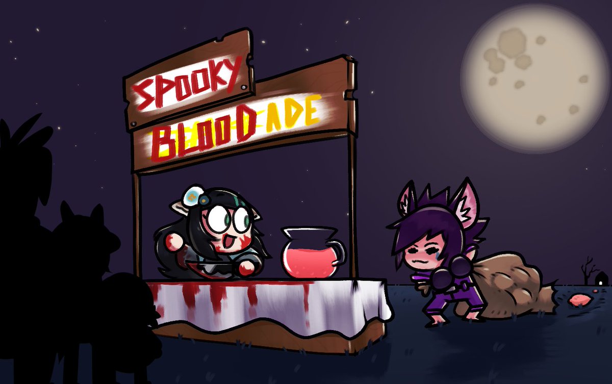 MuttleyStrike's tweet photo. Halloween comic 🎃 Final part:
Everybody has a pink lemon...
After you come to Boa's special halloween lemonade stand. Made with spooky pink lemons straight from the haunted fruit hut. (they were there the while time you just need to look hard)
Only available one night only! WOW! https://t.co/2apN0Pfvwn