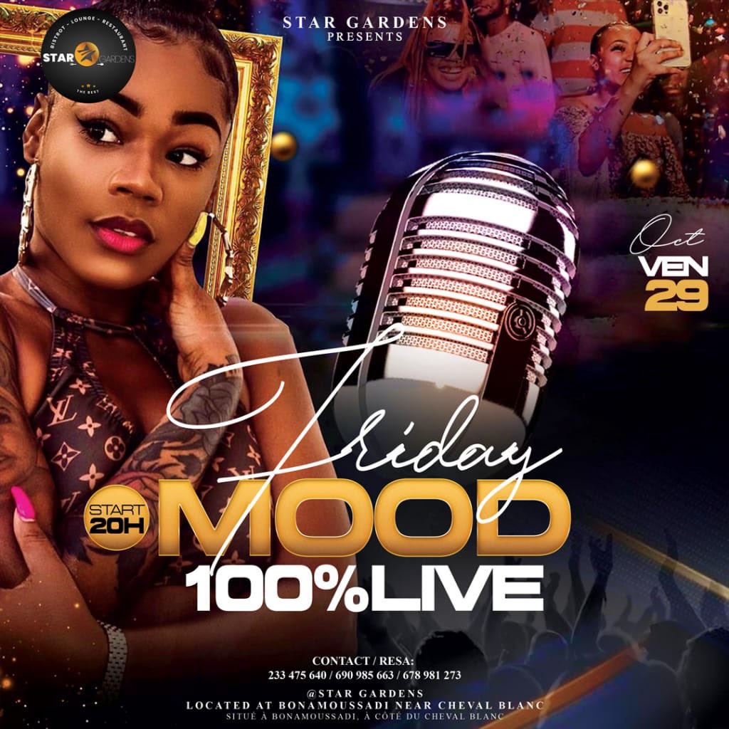 gardens_star's tweet photo. C’est #vendredi 😁, vient te détendre en #mood100%live ce soir au #stargardens #bonamoussadi https://t.co/lhRJyu53qb