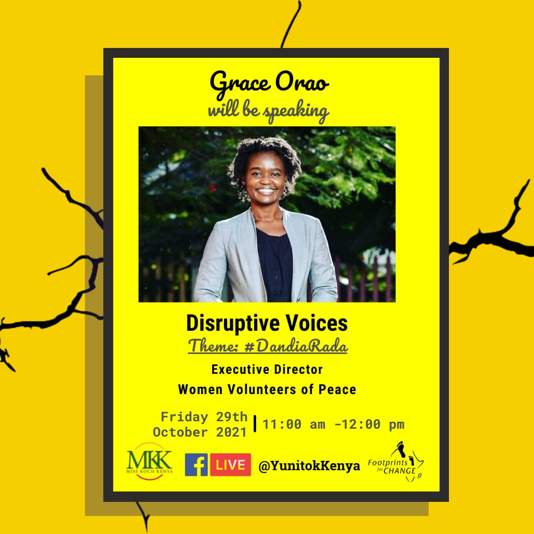 gwes_orao's tweet photo. Geared up for a great and insightful time with other panelists today at 11 am for #DisruptiveVoices episode 13 which was aired on Yunitok Kenya FB page #DandiaRada #ChangingGenerations https://t.co/VWu5aU0Ju1