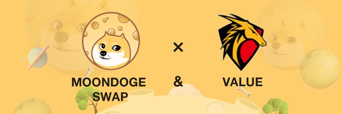MoonDogeswap's tweet photo. We are extremely happy to announce the partnership between #MoonDogeSwap and #VALUE.

VALUE will launch in #MoonX first and start #YieldFarming 

More details will follow soon, stay tuned!

@dogecoin #DeFi #DEX #bscscan https://t.co/UK4oMh2RRh
