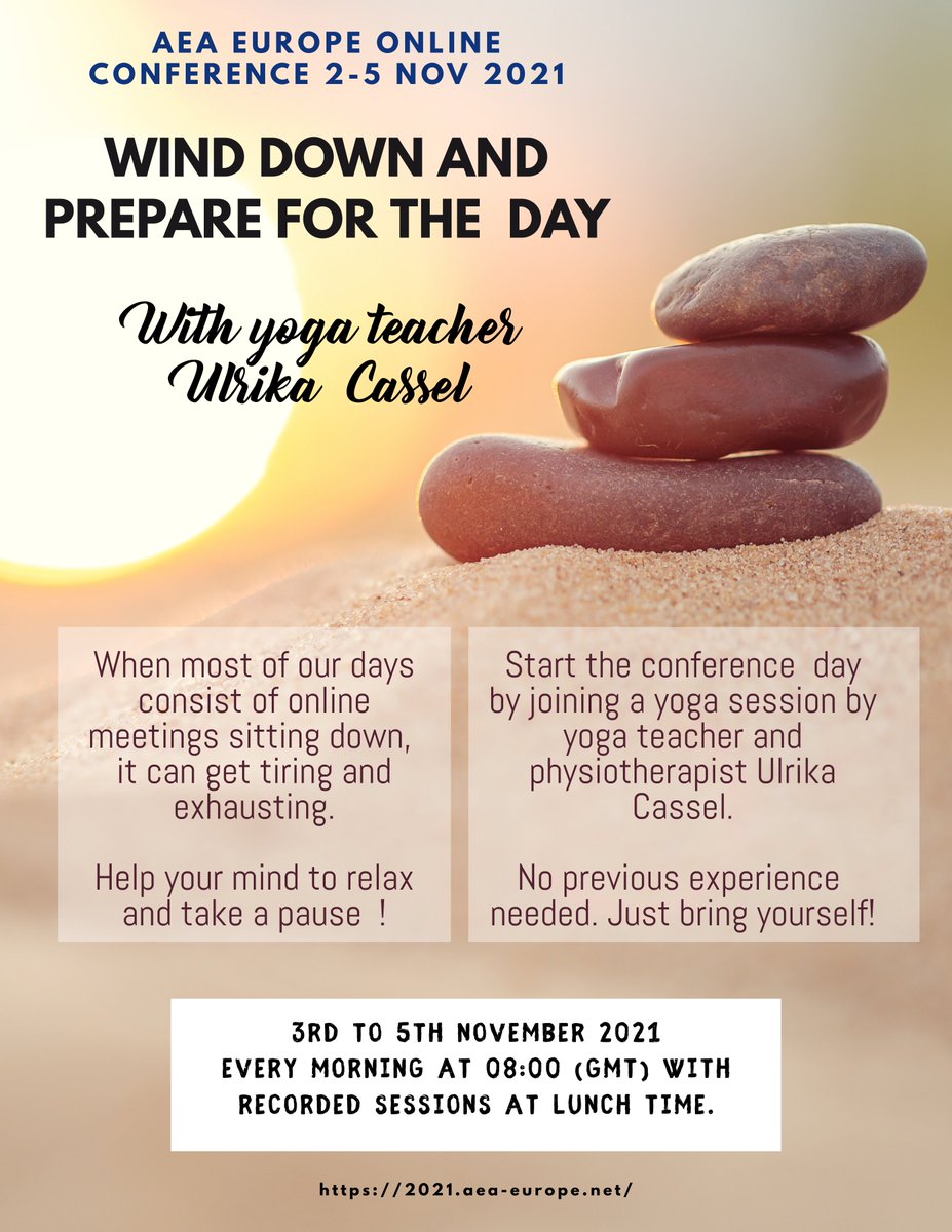 Use these wonderful, free yoga sessions to keep you focused and energised during the AEA conference this year! #AEAe2021