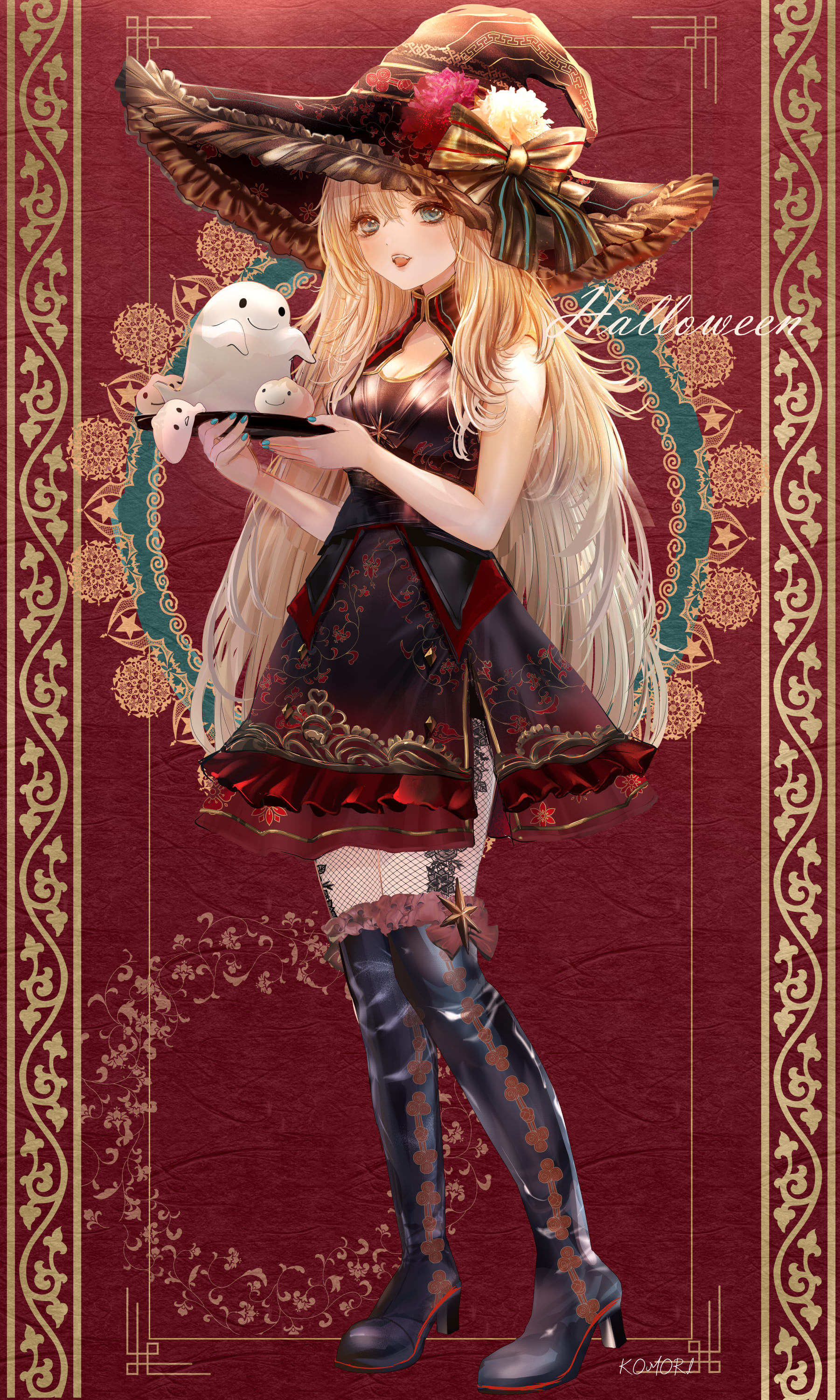 こもりひっき 幻想少女絵 チャイナドレス ハロウィン魔女 背景なし版 チャイナドレス風ゴスロリがテーマの 魔女のハロウィンコーデイラストです ハロウィンコーデ ハロウィンコスプレ イラスト T Co A5lhuusit2 Twitter