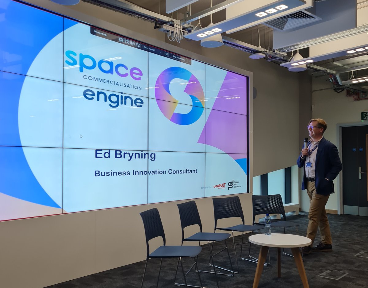 Ed Bryning is next to take centre stage to outline the support available from the Space Commercialisation Engine <a href="/EM_SatApps/">EM_SatApps</a>