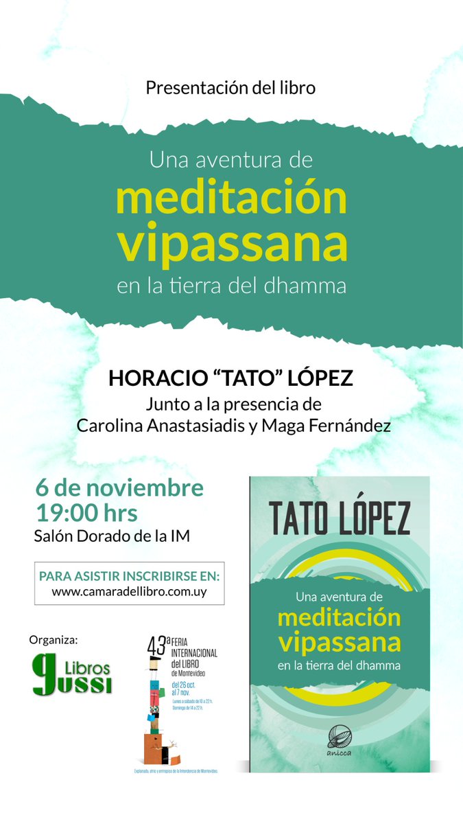 Para asistir a la presentación de Meditación Vipassana, es preciso que te inscribas en este link  form.jotform.com/212967016383661