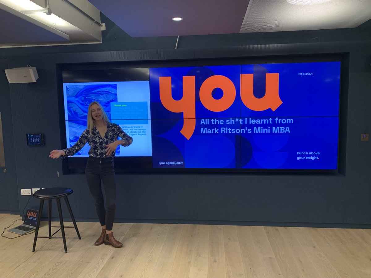 YOU Agency (@youagency) on Twitter photo What a welcome return to our FYI Fridays in our new(ish) lovely offices in Soho.
This morning Connie took us through some of the things she found most interesting from her recent Mini MBA with <a href="/markritson/">Mark Ritson</a>. There was even a quiz with prizes. It's good to be back!
#Marketing What a welcome return to our FYI Fridays in our new(ish) lovely offices in Soho.
This morning Connie took us through some of the things she found most interesting from her recent Mini MBA with <a href="/markritson/">Mark Ritson</a>. There was even a quiz with prizes. It's good to be back!
#Marketing