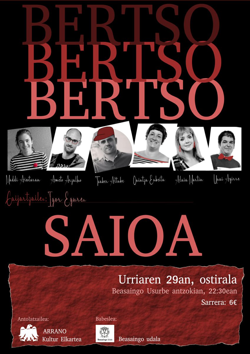 🗓️Azaroak 29, Ostirala
🕙22:30
📍Beasaingo Usurbe Antzokian

Gu ere bertan izango gara!