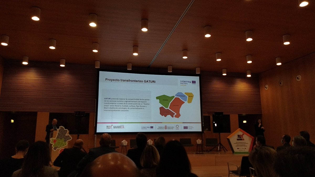 Gaturi_Eu's tweet photo. @nachocalvo presentó ayer el nuevo Destino turístico gastronómico #VisitGastrOH! creado por @Gaturi_Eu en el          
Evento Final Poctefa organizado por #Navarrefa de @gob_na   
Socios: @lariojaturismo @hostnavarra  @IntiaSa @Basquetour_eus @CCIBayonnePB @CCIPauBearn https://t.co/cmjUwSJFzN