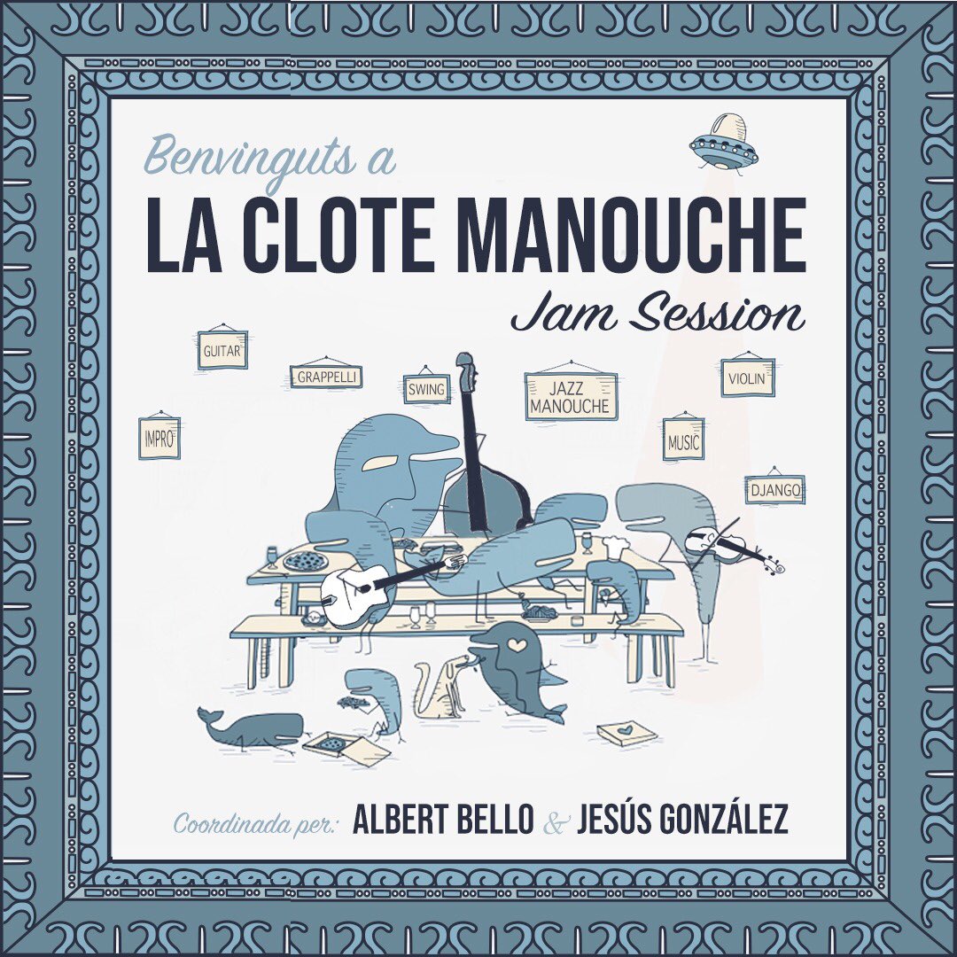 EMMCACentreArts's tweet photo. Ens informen que neix #LaCloteManouche Jam Session! Bones notícies per a l’alumnat de l’@EMMCACentreArts i pel #JazzManouche! Els professors Albert Bello i Jesús González coordinen una nova jam session de l’estil a la @LaCloteOficial! 
A gaudir!!🎶🎶

#Recomanacions #Professorat https://t.co/KTjN48K7XB