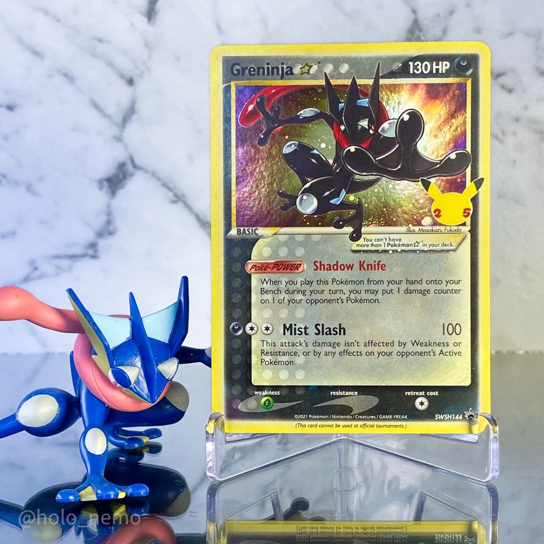 HoloNemo's tweet photo. Promo Card Friday #3 - Celebrations Greninja 🌟 #Pokemon25 https://t.co/GeV922nVtw