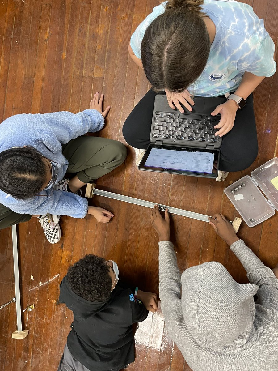 adamsdcb23's tweet photo. How do you ensure #ScienceIsHappening when there isn’t a flat surface to be found, you teach in 4 different classrooms, & you want to explore #NewtonsLaws?You #MonitorAndAdjust & have #FlexibilityAndPatience. My @HandMiddleSC 8th graders did all that & rocked it! @ABuchanan_Sci https://t.co/cwpoXdDNLl