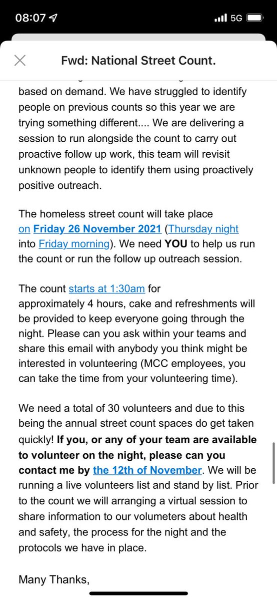 The ANNUAL NATIONAL STREET COUNT is on Friday 26th November! Read on to see how you can get involved! If you are interested, please email daniel.wilkinson@manchester.gov.uk and mention our HHS society and Urban Village GP surgery in MCR. Any questions, please dm us!
