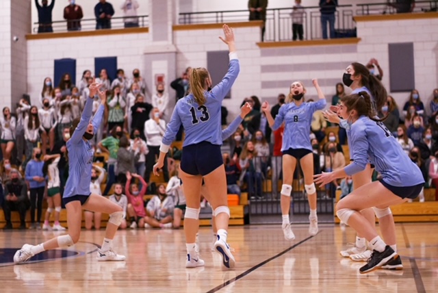 BIG 3 team win last night against KP! Congratulations to our Varsity Team for getting a piece of the Hockomock Championship for the 4th straight season!🏆🏐💙A great way for JV &amp; Freshmen to end our regular season👏💪

Next stop... PLAYOFFS!🏐🏐🏐