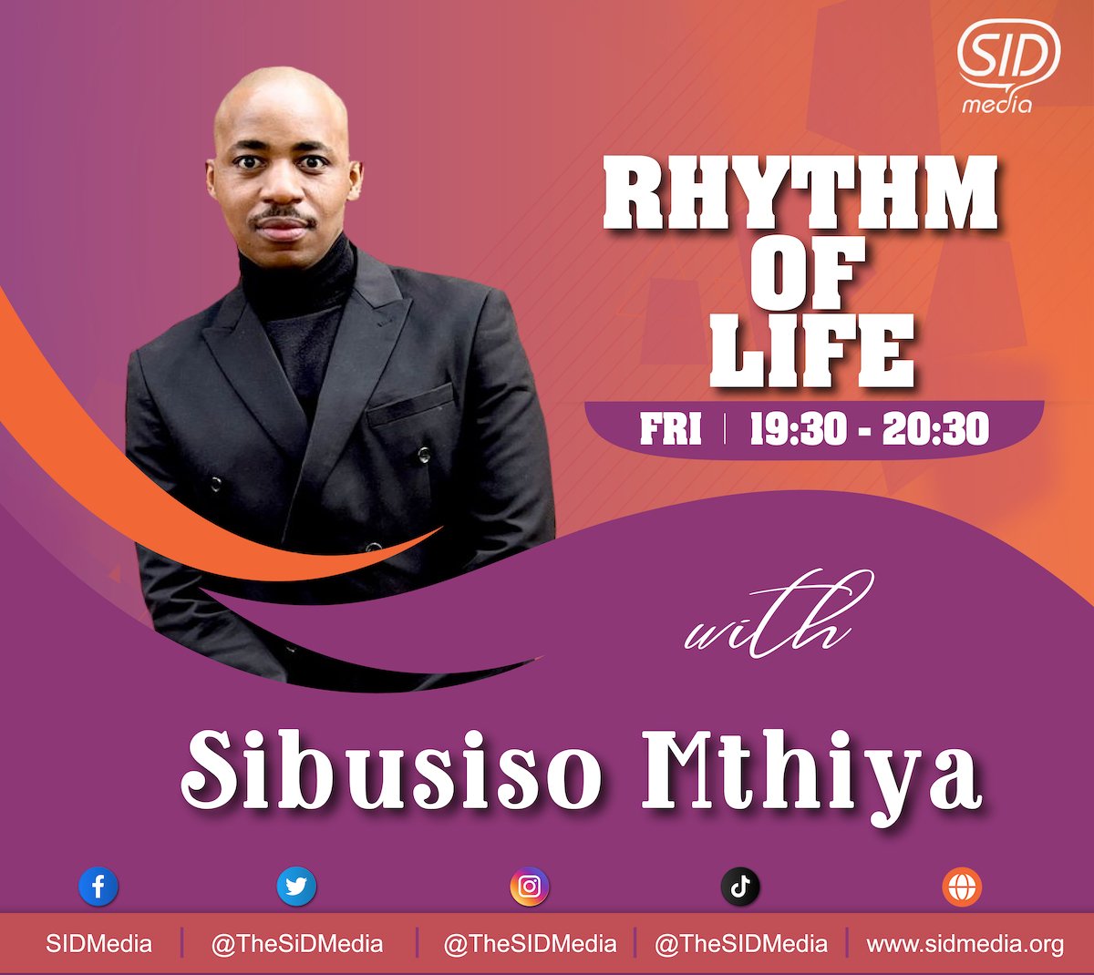 TheSIDMedia's tweet photo. Thank God it's the weekend!!! Join us as we start our weekend with #ROLONSID for Great music and uplifting conversations with @sibusisomthiya

Catch us on YouTube @thesidmedia and @hopechannelafrica platforms, every Friday @ 7:30pm.

#musiclovers #wearegospel #inspirational https://t.co/vUmeHVJHsG