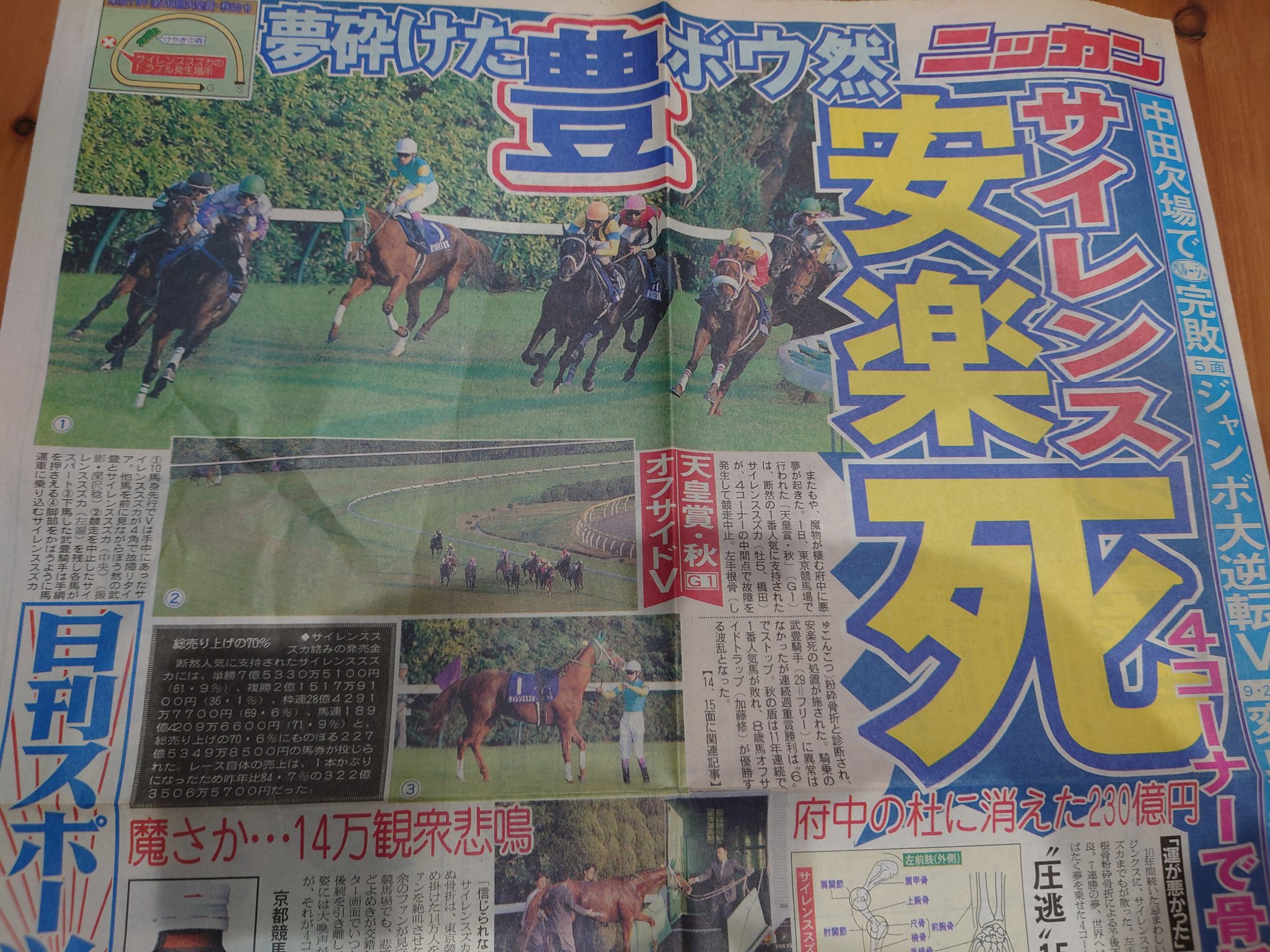サイレンススズカ 悲劇の天皇賞秋 新聞切抜きスクラップブック サイレンススズカ 悲劇の天皇賞秋 新聞切抜きスクラップブック