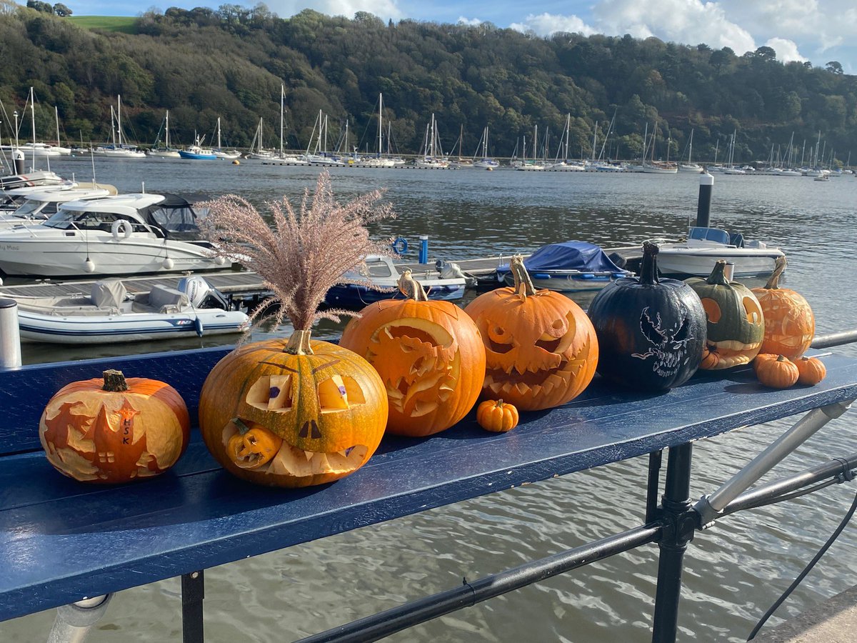 Fantastic pumpkin carving fun by the Dart Marina team. Which ones your favourite? #Halloween #pumpkincarving #teamwork