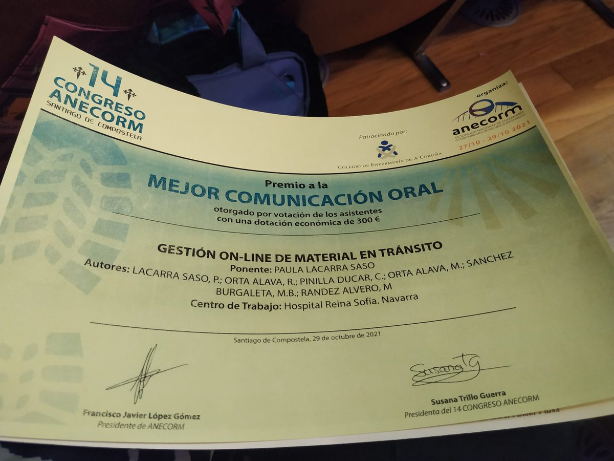 CorcueraInes's tweet photo. #14ANECORM @Marterrita2 #sechold #upna
Primer premio otorgado por el comité científico para Sechold y premio otorgado por el público para las compañeras del Hospital Reina Sofía de Tudela. https://t.co/dFxxNm14EO