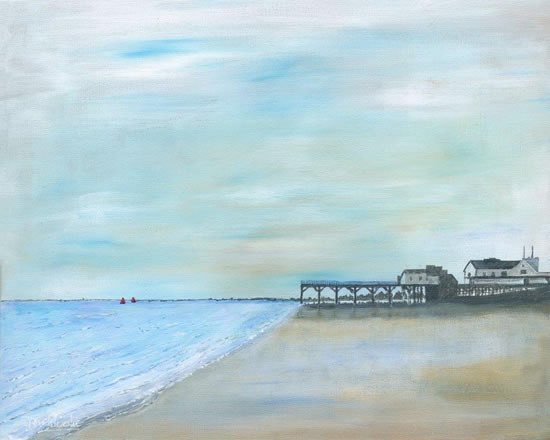 #Bognor #Beach #Pier #WestSussex #Coast #Art #Prints Bognor Beach & Pier - painting by Derek Cooke with poem by Diane Cooke Part of Derek’s portfolio on the Sussex Artists website sussex-artists.co.uk