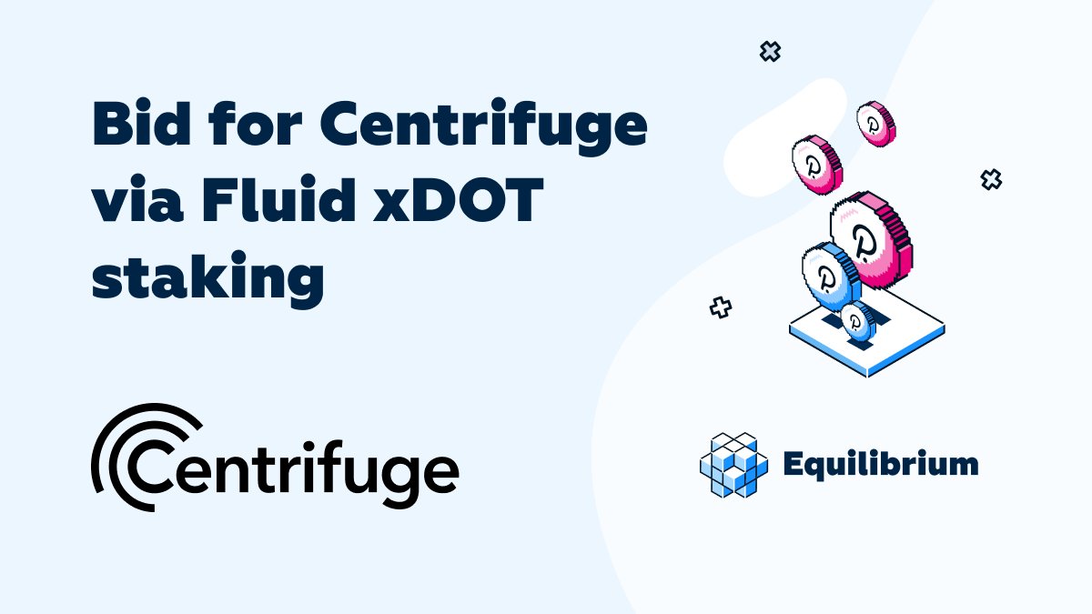 EquilibriumDeFi's tweet image. Boost your $DOT liquidity and support @centrifuge’s parachain with @EquilibriumDeFi's fluid #xDOT #staking. Check out how to make your $DOT #wrappers work: xdot.equilibrium.io