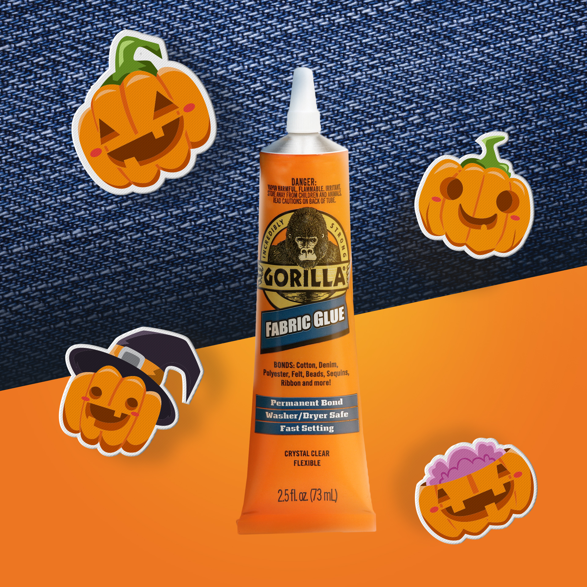 Gorilla Glue on X: Last minute Halloween costume mending? Gorilla Fabric  Glue is formulated to bond fabric, and hard-to-hold embellishments!  #gorillaglue #fabricglue #halloween #halloweendiy #halloweencostume  #diycostume  / X