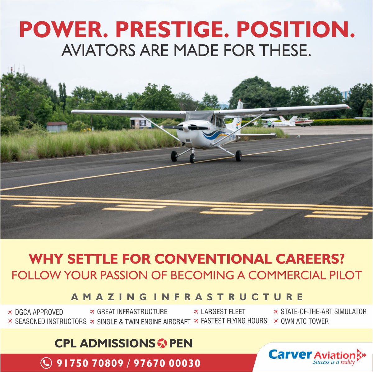 Carveraviation's tweet photo. Follow your passion of becoming a Commercial Pilot.
Admissions open!
Contact: 9175070809/ 9767000030
#CPL #aviation #pilottraining #pilotlife #flightschool #aviationdaily #airlinepilot #avgeeks #flyingschool #admissionsopen #cessna #yourdestination #carverlife #carveraviation https://t.co/BuQ5fi9jNy