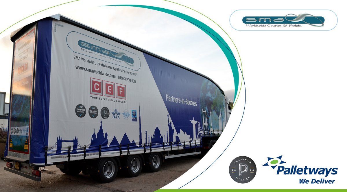 SmaPallets's tweet photo. SMA Pallets is proud to present the new CEF trailer has now arrived in full service.

Partner in Success
@cefonline
#palletways #wedeliver #logistics #clocksgoback #liveries #businesspartners #partnership #success #supplychain #industry #Halloween https://t.co/EQE07ch6Xv