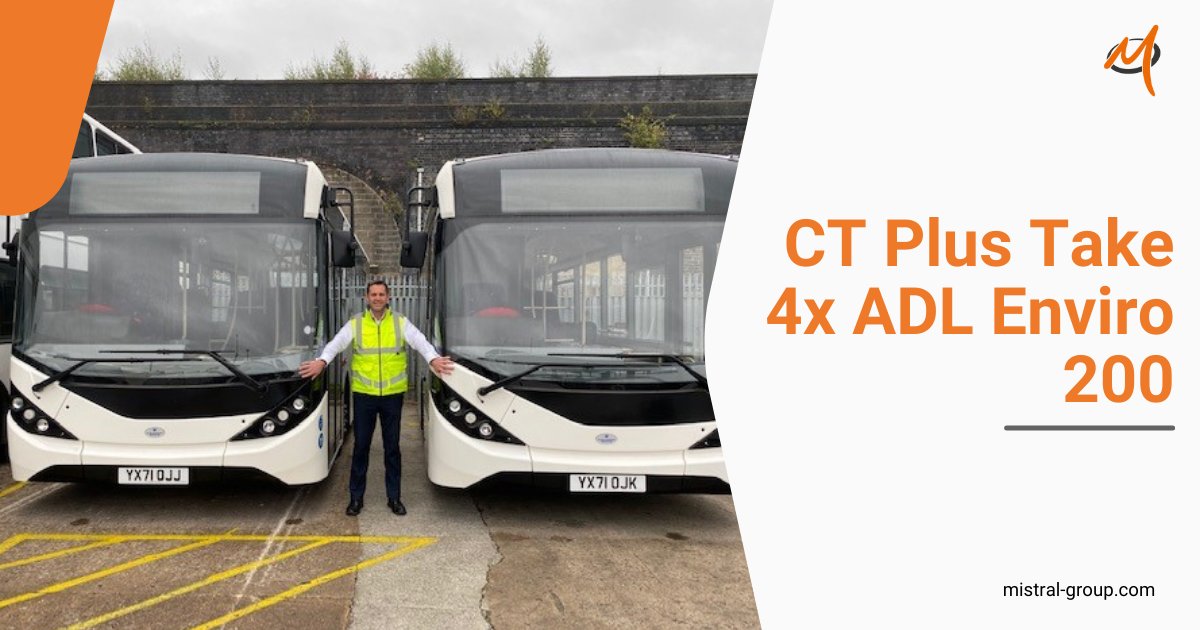 MistralGroup's tweet photo. We are proud to have supplied established customer @HCTGroupGB with a further four brand-new @ADLbus Enviro 200s.
Click here to read the full story over on our website: https://t.co/0g716DxlEU
#Mistral #Deal #HCTGroup https://t.co/ANEwWKmL7s