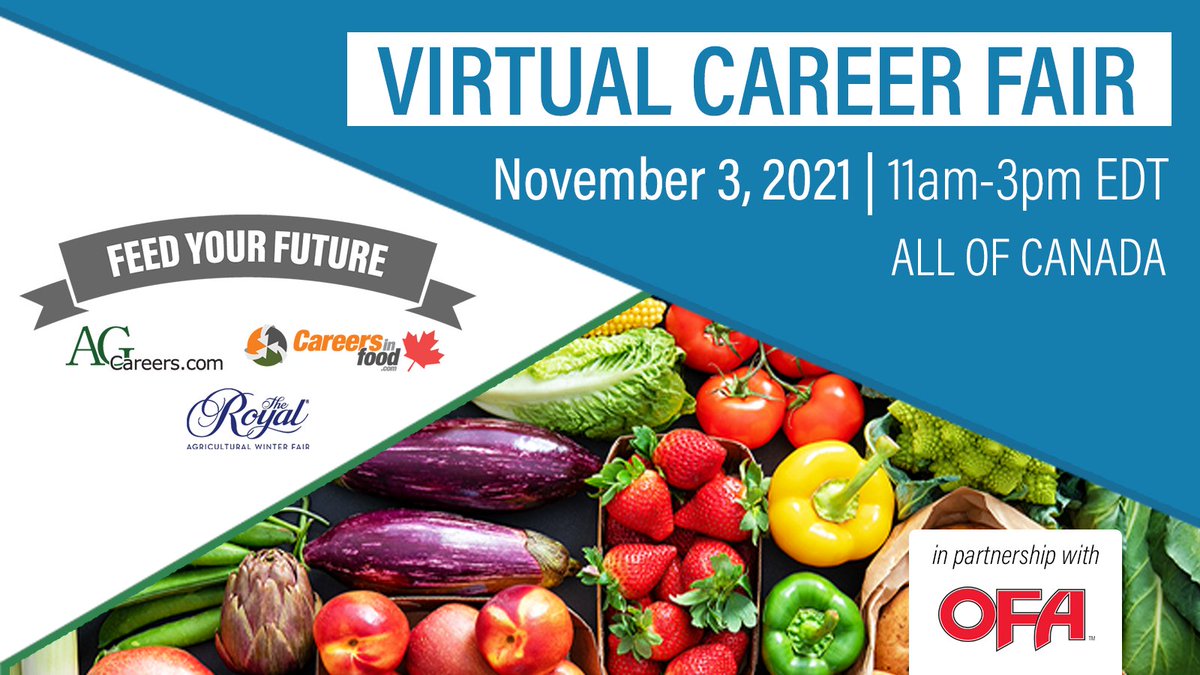 AgCareers's tweet photo. https://t.co/ULmqk7DpyV is so excited to be partnering up with @OntarioFarms  &amp; @RAWFagriculture to bring you a Virtual Career Fair for all of Canada! 

Mark your calendars for November 3rd. 

https://t.co/kVeYJbjvnZ

#OFA #RAWF21 #AgCareers https://t.co/z3ApDMTbAG