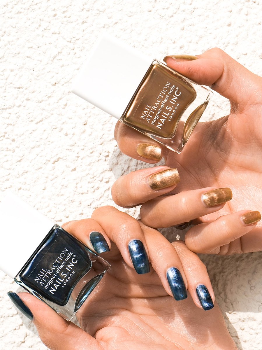 nailsinc's tweet photo. Get a magnetized mani! 🧲 Try it for yourself with this supercharged magnet-effect nail polish duo – using the included magnet in the cap! 
Grab Get Magnetized @Sephora

#getmagnetized #nailsinc #magnetic #nailsoftheday #nailpolishduo #nailpolish https://t.co/fRvB3gvHyh
