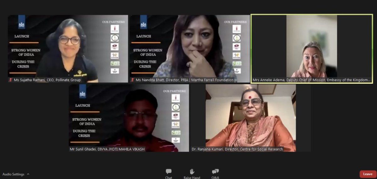 Happy to be part of"Launch of Digital Exhibition - Strong Women of India During the Crisis" by the Embassy of Netherlands on 20th October 2021 which included <a href="/CSR_India/">Centre For Social Research</a> implementation of Covid-19 phase 3 project.