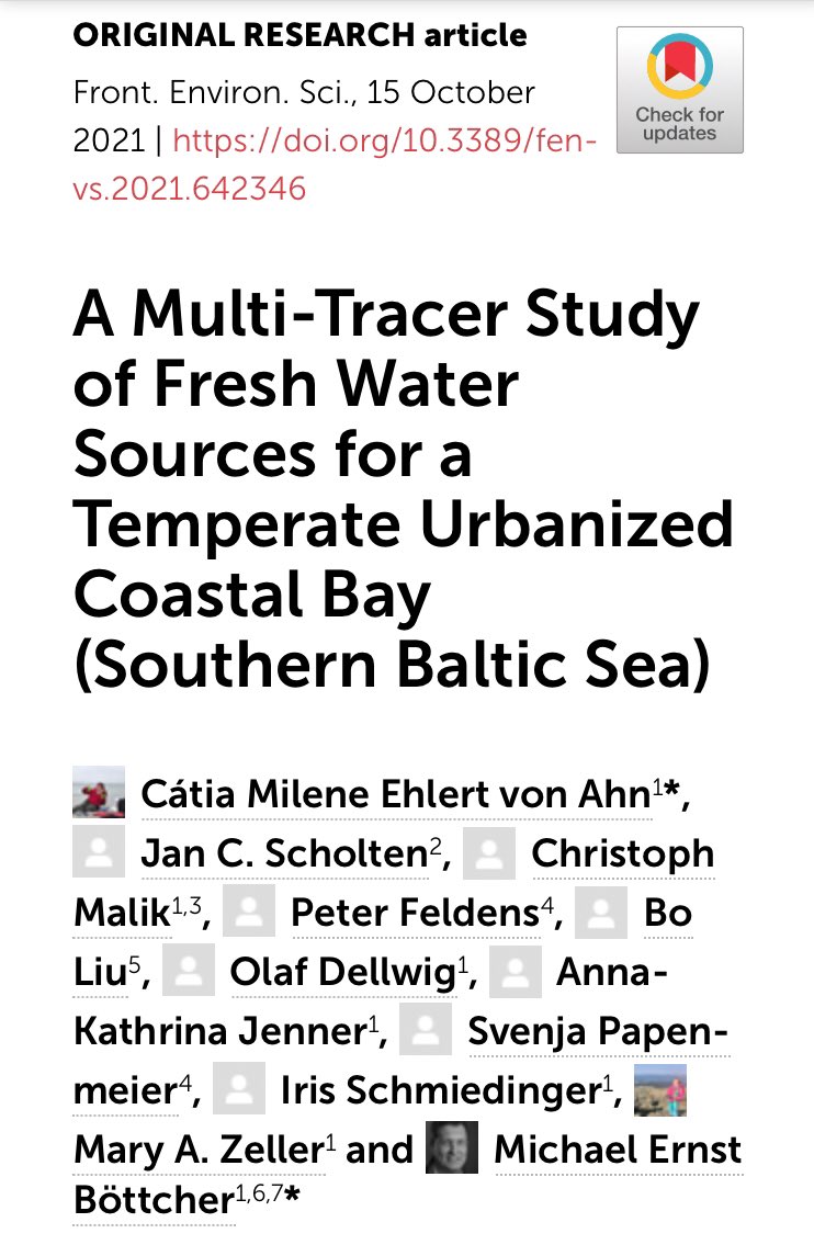 EhlertCatia's tweet photo. 📌📌New study on SGD in the Baltic Sea based on geochemical and geophysical approach. We could also observe the impact of anthropogenic activities on SGD. @Ostseeforschung https://t.co/wtWsIRzn6r