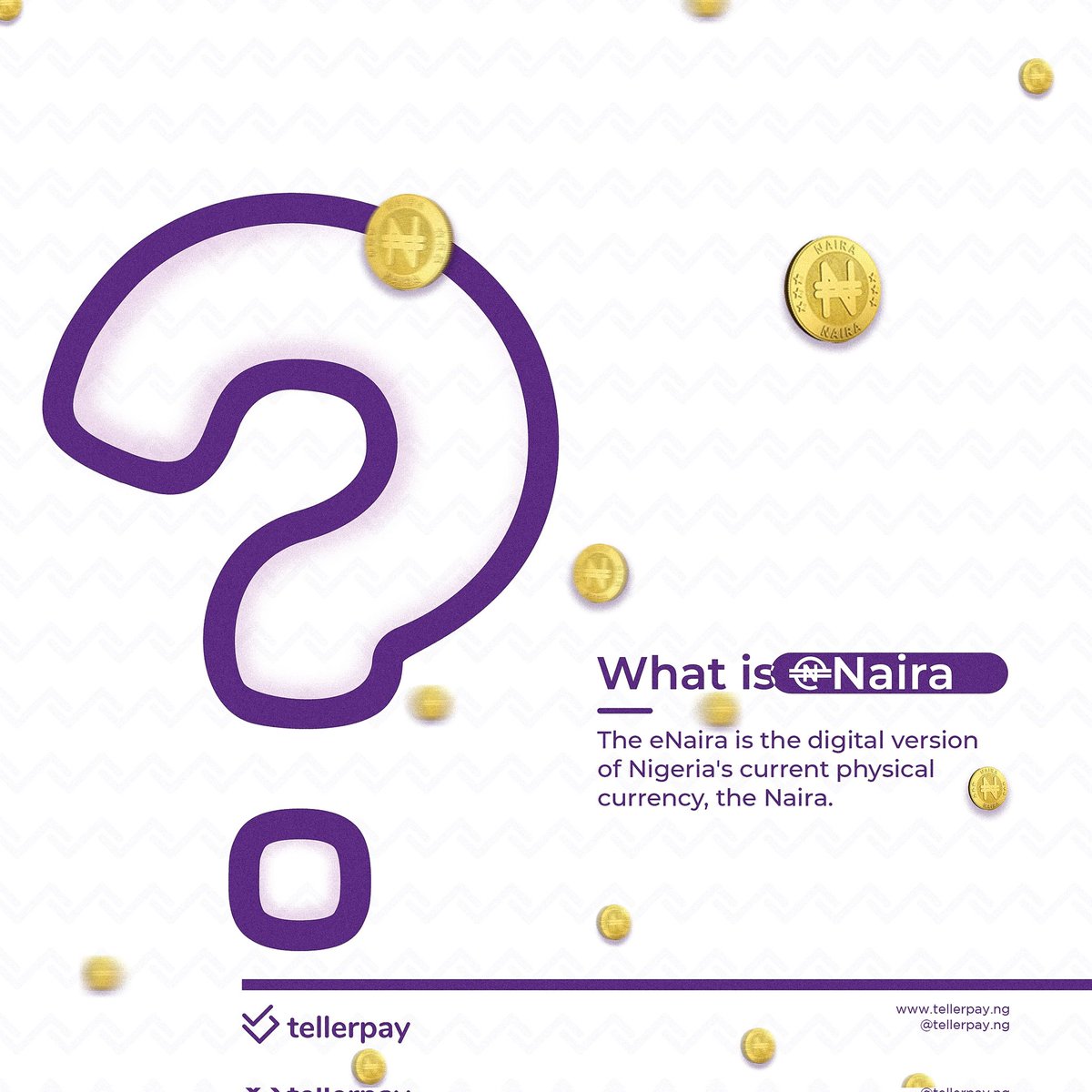 tellerpayng's tweet photo. The federal government launched a digital currency, the eNaira, recently. Many people still don't understand what it is exactly, and how it works.
Here are a few highlights to help you understand the eNaira.
#enaira #digitalcurrency #tellerpay https://t.co/WAz0bQCiFG