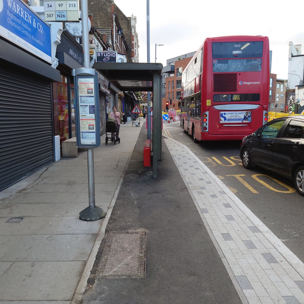 Travis_M's tweet image. Why don't you use the cycle lane? New cycle lane in Walthamstow. How can this be allowed? Was this in the original design? @wfcouncil #poordesign #terrible