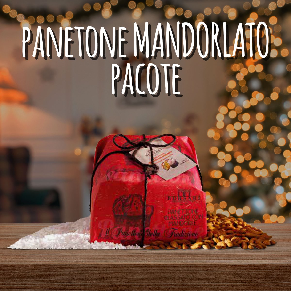 raiolafood's tweet photo. Hoje venho apresentar um de nossos deliciosos Panetones 
O Panetone Mandorlato vem em pacote decorado, perfeito para presentear aquela pessoa especial. 
Com uma cobertura crocante de amêndoas e açúcar, fermentado naturalmente o que deixa a massa mais leve e macia. 😍
.
#panetone https://t.co/IaNk1uVx8o