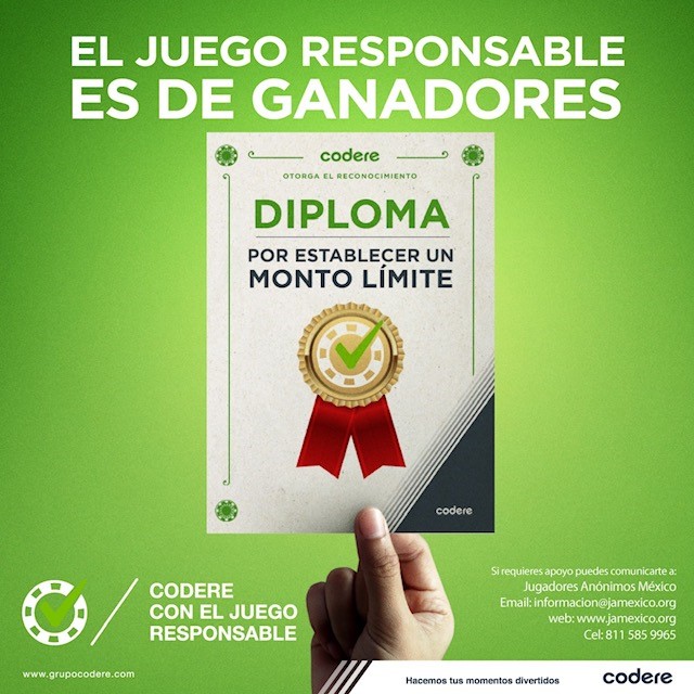 El juego responsable lo decides tú, los limites son parte de jugar responsable. #juegoresponsable #grupocodere