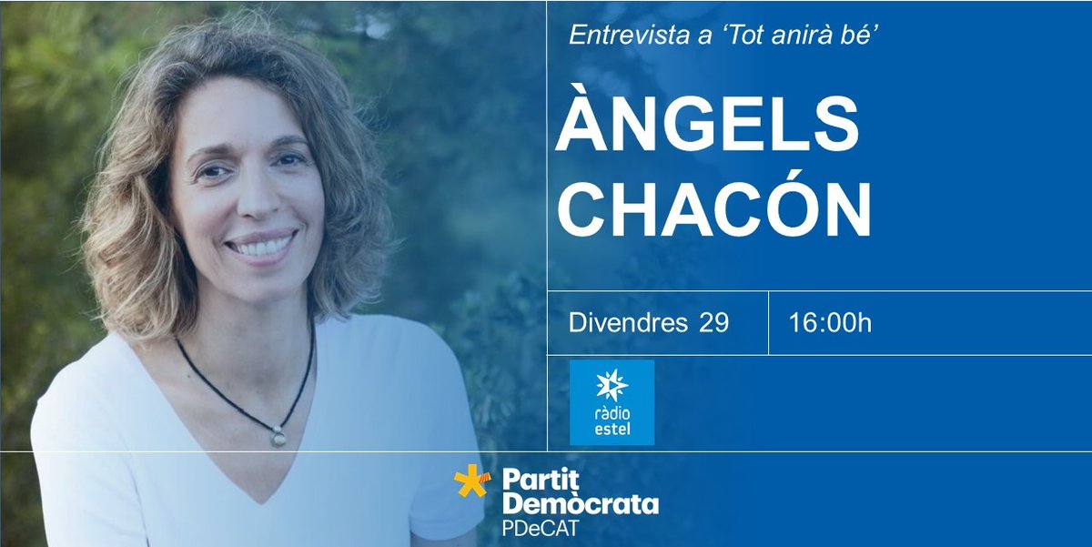 Pdemocratacat's tweet photo. 🎙️Avui a partir de les 16 hores el @totanirabeestel de @radioestel entrevistarà a la secretària general @angelschacon

📻Escolta-ho en directe aquí: https://t.co/6QO4jPc7ni https://t.co/sj4tHTruz9