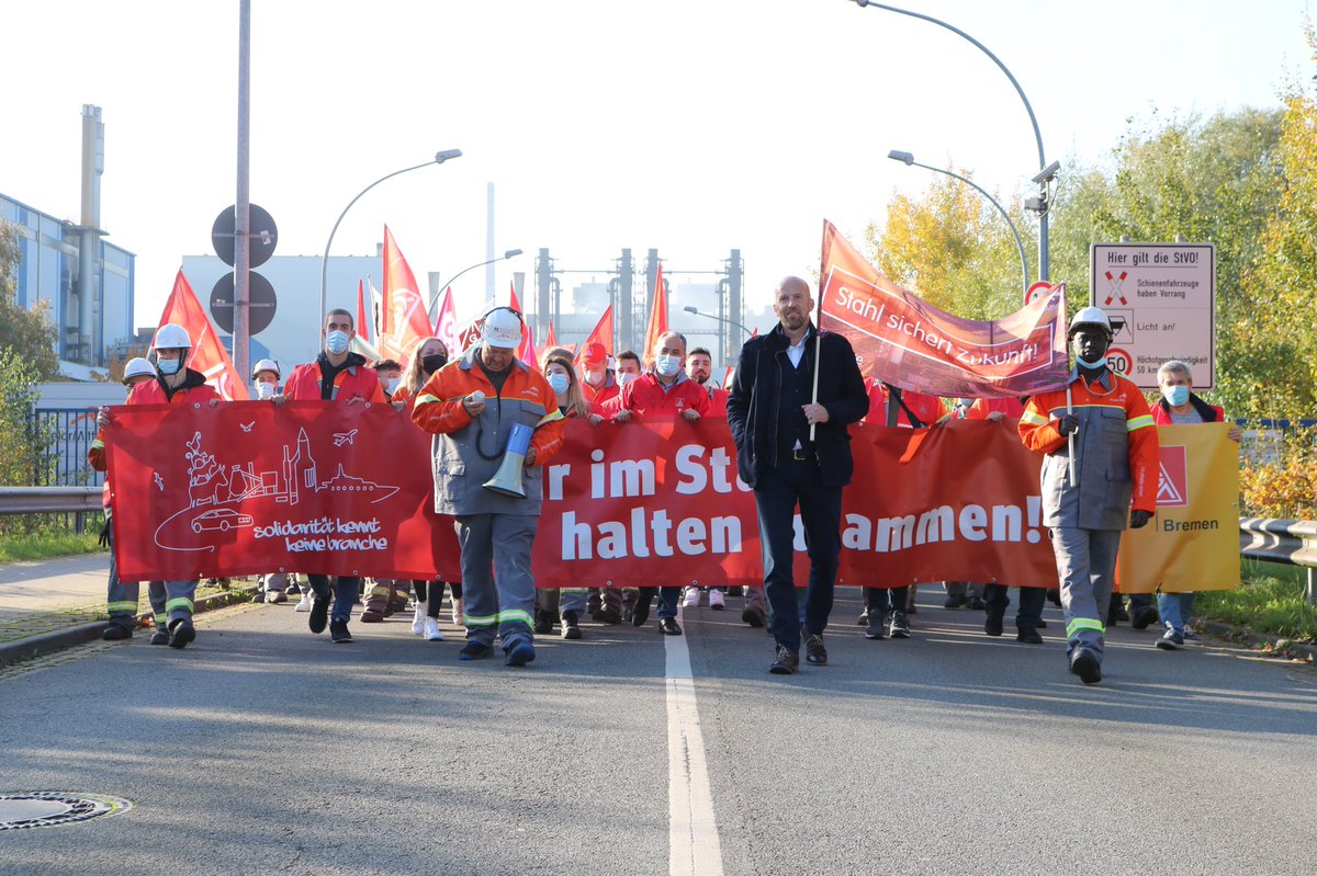 Heute haben wir gemeinsam mit unseren Kolleg*innen in Bremen und ganz Deutschland Flagge gezeigt. Die Politik muss liefern, damit die Transformation zur klimaneutralen Stahlproduktion gelingt!
#StahlgehörtzuBremen #StahlistZukunft #BremenhateinHerzausStahl