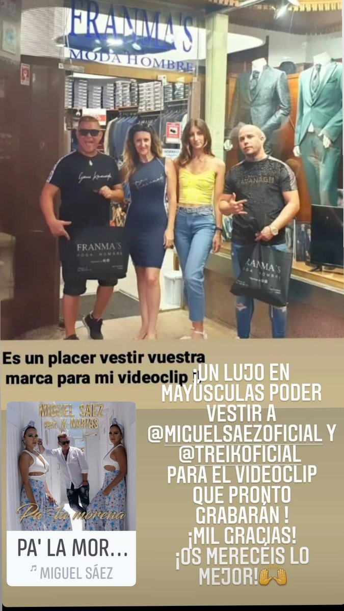 Por fin una tienda de ropa guapa guapa 
en mi tierra @AytoSanFernando  ( Cádiz ) , 
Franma´s Moda Hombre
con una atención exquisita.
Pronto anunciaremos concurso
síguelos y sabrás cual es el premio
<a href="/MIGUELSAEZOFICI/">Miguel Sáez</a> , <a href="/ofiMarioMendes/">Mario Mendes</a>  , <a href="/JMontoya_Oficia/">J.MontoyaOficial</a>  , <a href="/TreikOficial/">Treik</a>