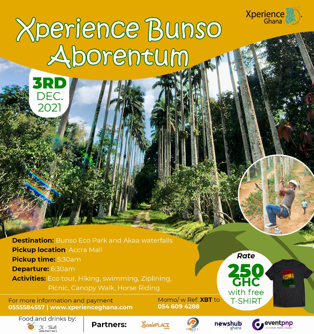 XperienceGhana's tweet photo. Heyyy People, Christmas Just Came early!! Are you already making plans on how to spend your christmas? Start early with the Xperience Bunso Aborentum Tour Happening on the 3rd of December. 2021.
Rate is going for a cool GHC 250.
Come lets'hike and let's go make memories. https://t.co/v0Fl9lbouw