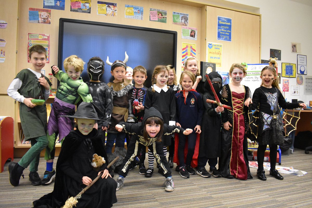 StLeonards_Head's tweet photo. A spooktacular effort from our pupils from Years 1 right up to 13 today as part of our #Halloween activities. Fancy dress, pumpkin carving and even our own haunted house! Looking forward to this evening's ghost tours kindly organised by the PA! #WearToScare #SpookyScenes https://t.co/F0Be8Cg9Ts