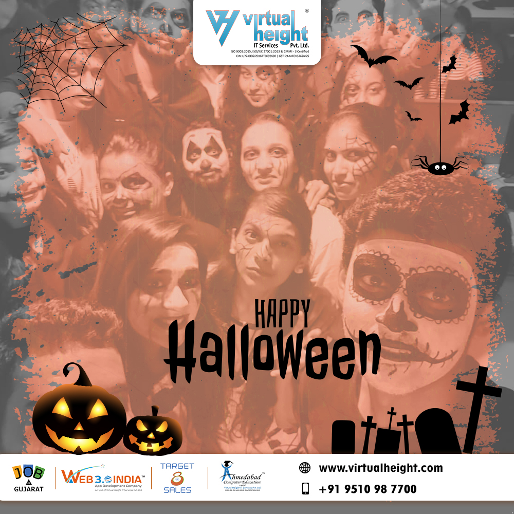 VirtualHeight's tweet photo. Horror Day @virtualheight 👻
Spooky💀 & Creepy🧛🏻♀️ we all looked!! Horrifying fun.
#HorrorDay #dayscelebration #dark #black #fun #hardwork #havefun #playhard #celebrationincompany #BestApplicationDevelopmentCompany #appandwebdevelopment #ahmedabadcompany #WebDevelopment https://t.co/7K8ZE7cFBe