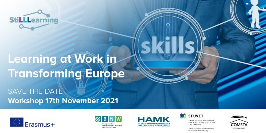 AmiciDiCometa's tweet photo. Today new skills and competences are needed, come to the online event “LEARNING AT WORK IN TRANSFORMING EUROPE”, where new solutions for learning at work have been found.
📢 SAVE THE DATE: 17th November 2021
Find out more: https://t.co/ZI1BY6o6xh
#stiLLLearning_eu #stiLLLearning https://t.co/ZzMDsh5LYX