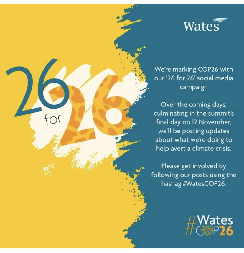 CaraP_sust's tweet photo. @WatesGroup 26 post for COP26 #COP26 #WatesCOP26 #environment #climatechange #climatecrisis #actnow https://t.co/wHEKBHVbaO