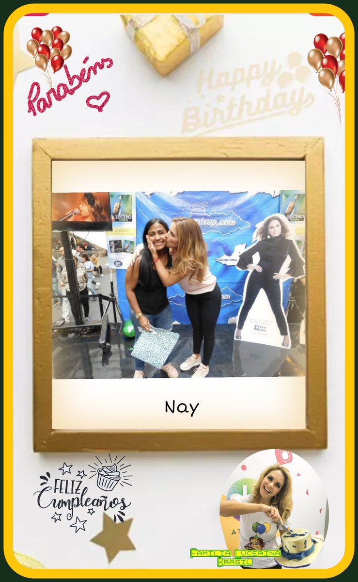 FamiLucerinaBR's tweet photo. @LuceroMexico diva linda maravilhosa do meu ♥️, hoje é um dia muito especial para sua lucerina @NayaraRamalho ! É seu aniversário! Porfa felicite ela com PARABÉNS e BEIJOCAS 👏🏻🎂🎈🎁🥳🎊🎉😘🥰Ela ficará muito feliz! https://t.co/p19if1pwgI