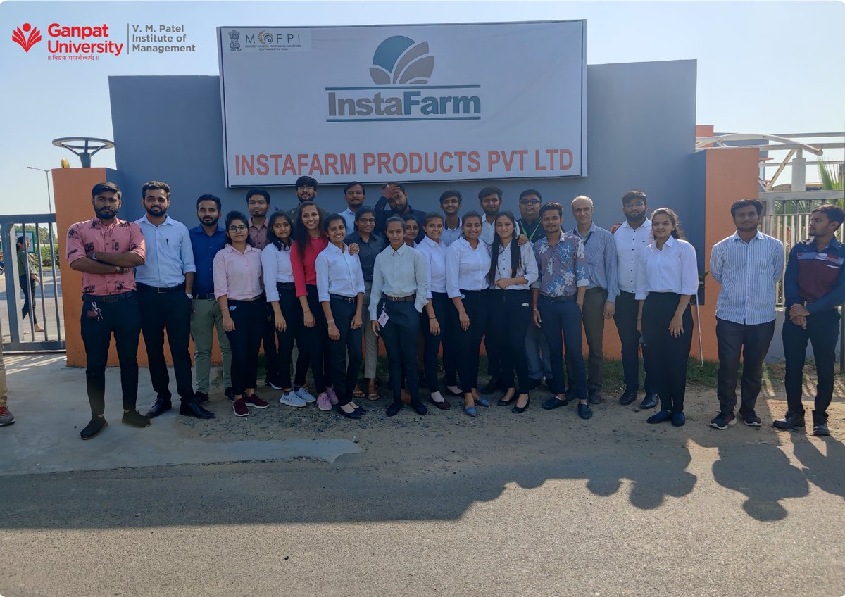 VMPatelInstitu1's tweet photo. On 28th October 2021, 49 students of Ganpat University - V M Patel Institute of Management, MBA Sem-I visited Instafarm Products Private Ltd (Group of HyFun Foods).

#Students #VMPIM #GanpatUniversity #Guni #asociallyresponsibleuniversity https://t.co/SeLZR40HCg