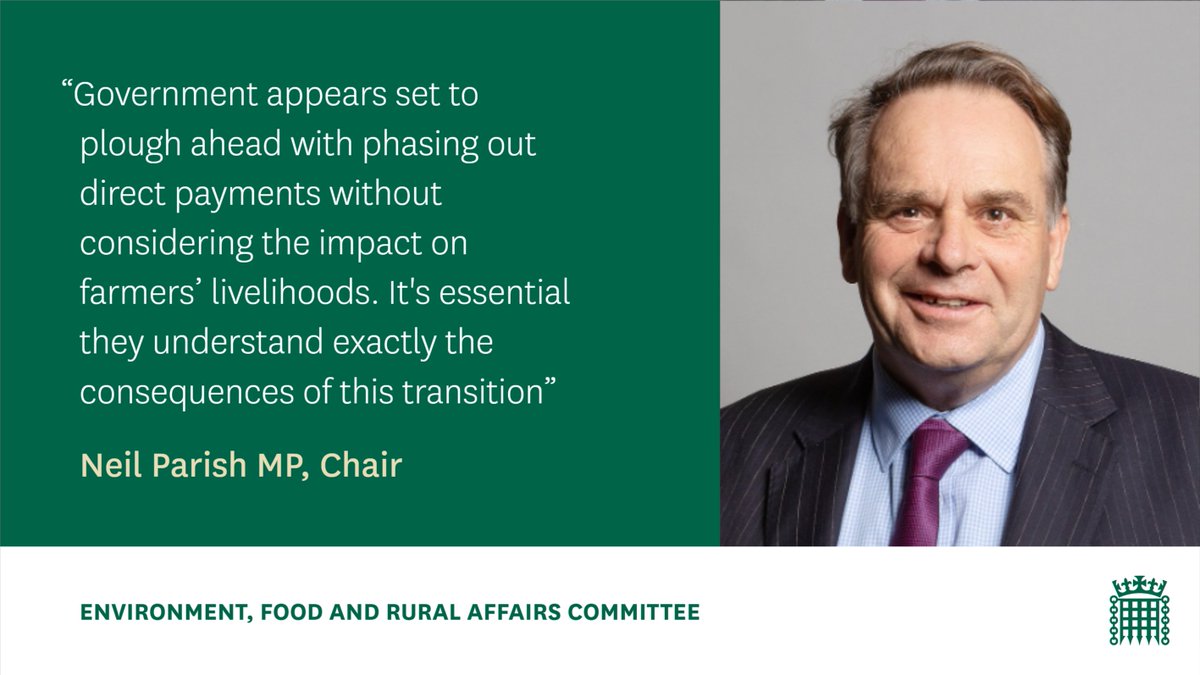 CommonsEFRA's tweet image. Our new report on farm payments is now out🚜

We found "insufficient emphasis &amp;amp; care" by @DefraGovUK to manage the transition process to the Environmental Land Management scheme + call for it to regularly review its transition plan 

Read the full report👇
publications.parliament.uk/pa/cm5802/cmse…