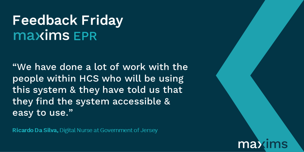 IMSMAXIMS's tweet photo. We have a fantastic #FeedbackFriday for you today following the announcment that #IMSMAXIMS has been selected as the new #EPR supplier for @GovJersey .

#HappyFriday #Jersey #HCS #digitaltransformation #thankyou https://t.co/QAGsX0xlbD