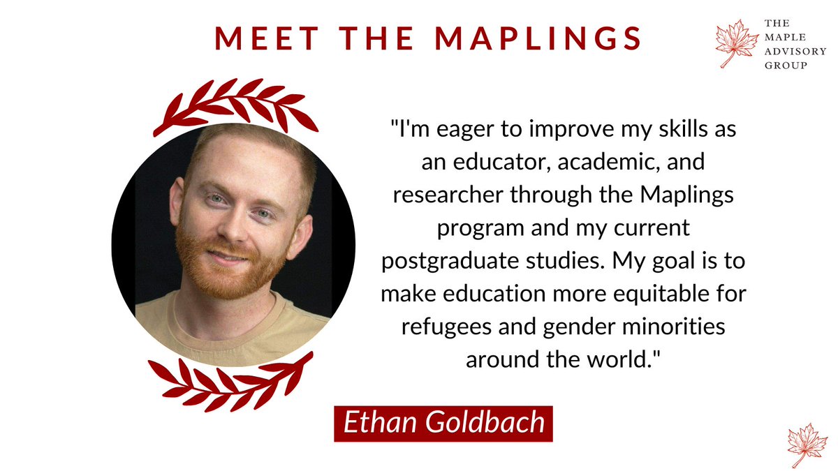 MapleAdvisory's tweet photo. Today, for our #MeetTheMaplings campaign, we're delighted to introduce Ethan Goldbach!
@EthanGoldbach is part of a diverse, ambitious & passionate group of individuals seeking to make their impact in Education π
#maplings #mapleadvisory https://t.co/WrwWbbWOA1